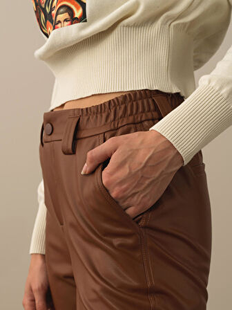 Xint Camel Pamuk Dokulu Regular Fit Pantolon