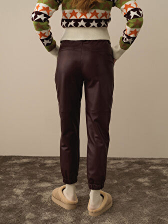 Xint Bordo Pamuk Dokulu Regular Fit Pantolon