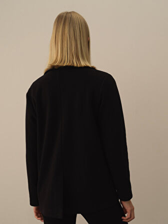 Xint Siyah Pamuk Dokulu Regular Fit Ceket