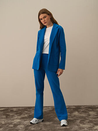 Xint Mavi Pamuk Dokulu Regular Fit Ceket