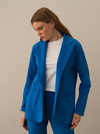 Xint Mavi Pamuk Dokulu Regular Fit Ceket