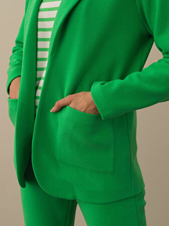 Xint Yeşil Pamuk Dokulu Regular Fit Ceket