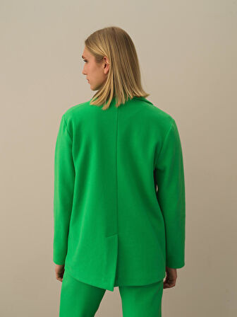 Xint Yeşil Pamuk Dokulu Regular Fit Ceket