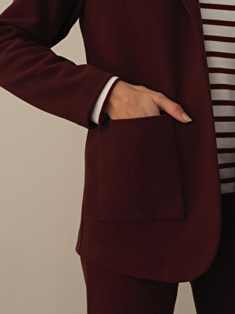 Xint Bordo Pamuk Dokulu Regular Fit Ceket