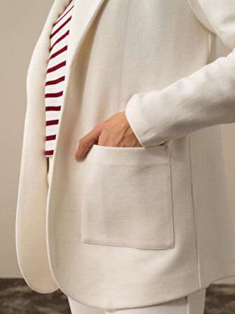 Xint Ekru Pamuk Dokulu Regular Fit Ceket