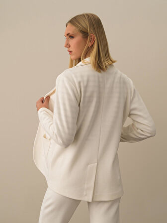 Xint Ekru Pamuk Dokulu Regular Fit Ceket