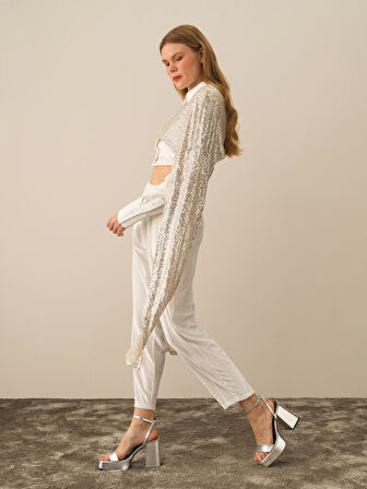 Xint Bej Esnek Dokulu Regular Fit Pelerin