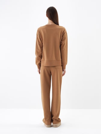 Xint Camel Pamuk Dokulu Oversize Sweatshirt