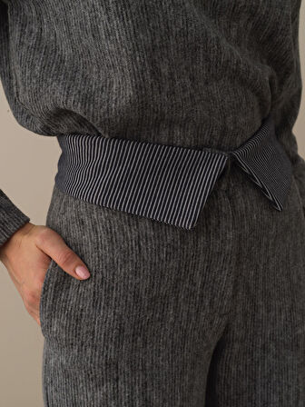 Xint Koyu Gri Pamuk Dokulu Oversize Kargo Pantolon