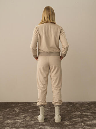 Xint Bej Formunu Koruyan Oversize Sweat Pantolon