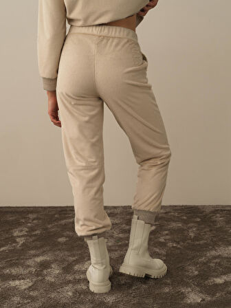 Xint Bej Formunu Koruyan Oversize Sweat Pantolon