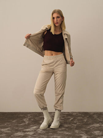 Xint Bej Formunu Koruyan Oversize Sweatmont