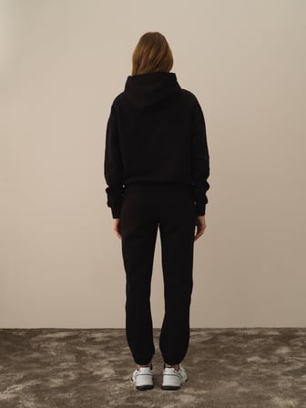 Xint Siyah Pamuk Dokulu Oversize Sweatshirt