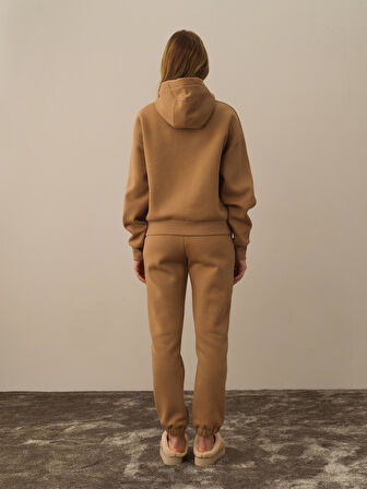 Xint Camel Pamuk Dokulu Oversize Sweatshirt