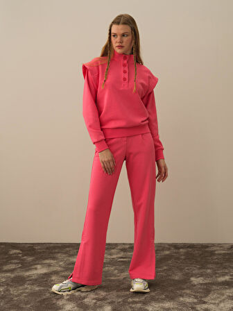 Xint Pembe Pamuk Dokulu Regular Fit Sweatshirt