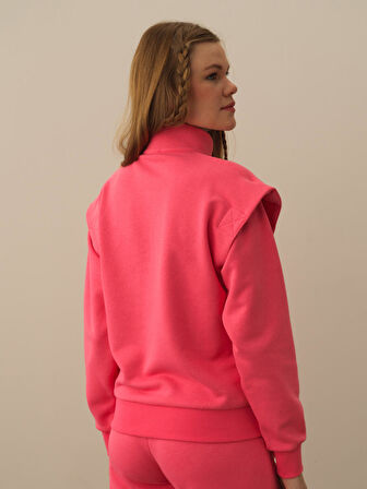 Xint Pembe Pamuk Dokulu Regular Fit Sweatshirt