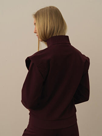 Xint Bordo Pamuk Dokulu Regular Fit Sweatshirt