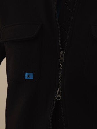 Xint Siyah Pamuk Dokulu Oversize Sweatmont