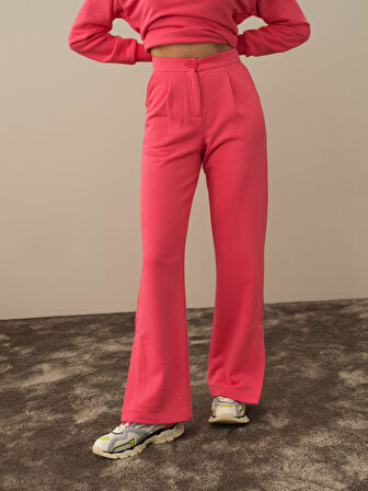 Xint Pembe Pamuk Dokulu Regular Fit Sweat Pantolon