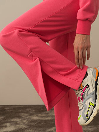 Xint Pembe Pamuk Dokulu Regular Fit Sweat Pantolon