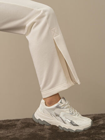 Xint Ekru Pamuk Dokulu Regular Fit Sweat Pantolon