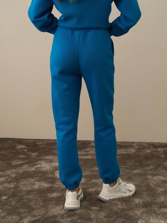 Xint Mavi Pamuk Dokulu Regular Fit Sweat Pantolon