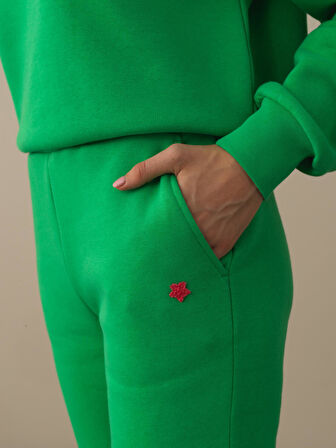 Xint Yeşil Pamuk Dokulu Regular Fit Sweat Pantolon