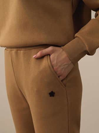 Xint Camel Pamuk Dokulu Regular Fit Sweat Pantolon