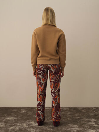 Xint Camel Pamuk Dokulu Oversize Sweatshirt