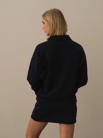 Xint Lacivert Pamuk Dokulu Regular Fit Sweatshirt