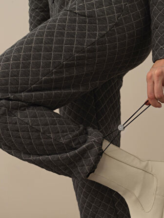 Xint Koyu Gri Pamuk Dokulu Regular Fit Tulum