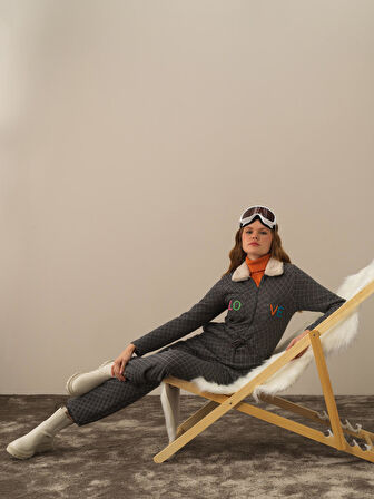 Xint Koyu Gri Pamuk Dokulu Regular Fit Tulum