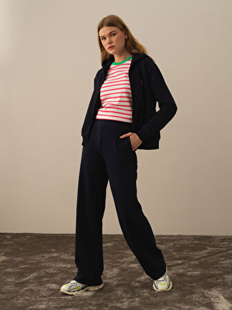 Xint Lacivert Pamuk Dokulu Regular Fit Sweat Pantolon