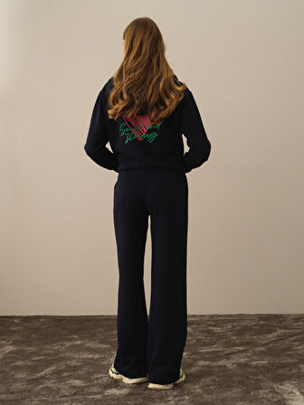 Xint Lacivert Pamuk Dokulu Regular Fit Sweat Pantolon