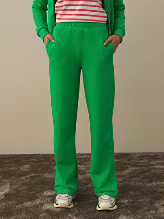 Xint Yeşil Pamuk Dokulu Regular Fit Sweat Pantolon