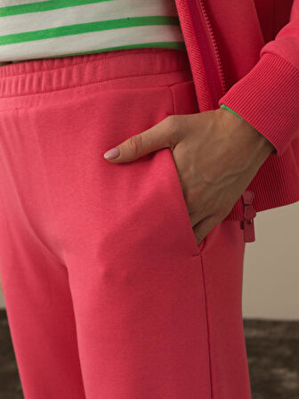 Xint Pembe Pamuk Dokulu Regular Fit Sweat Pantolon