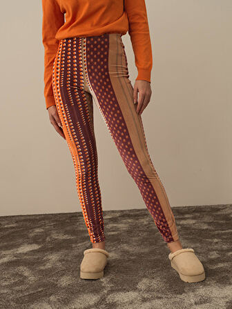 Xint Oranj Esnek Dokulu Slim Fit Tayt