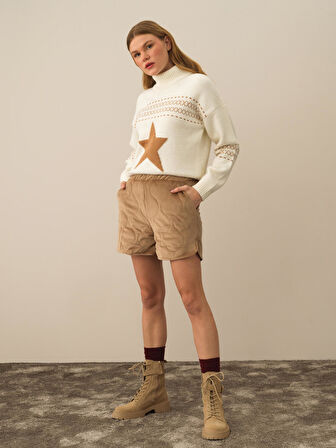 Xint Camel Esnek Dokulu Regular Fit Şort