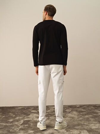 Xint Siyah Modal Dokulu Slim Fit Uzun Kollu Tişört