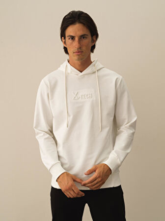 Xint Kırık Beyaz Pamuk Dokulu Regular Fit Sweatshirt