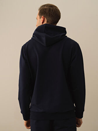 Xint Lacivert Pamuk Dokulu Regular Fit Sweatshirt