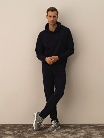 Xint Lacivert Pamuk Dokulu Regular Fit Sweatshirt