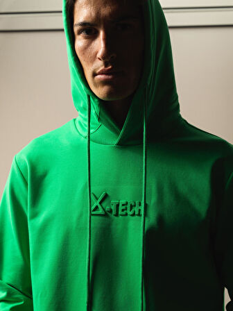 Xint Yeşil Pamuk Dokulu Regular Fit Sweatshirt