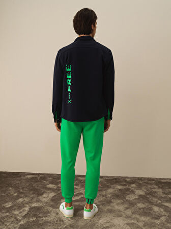 Xint Lacivert Pamuk Dokulu Regular Fit Gömlek