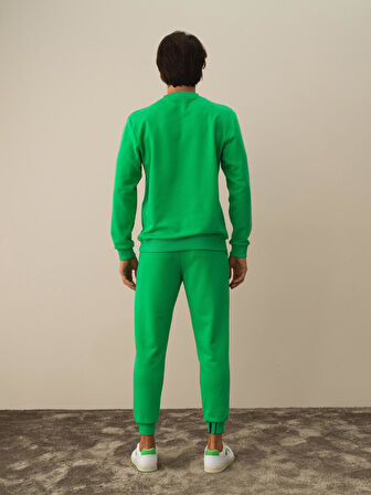 Xint Yeşil Pamuk Dokulu Regular Fit Sweatshirt
