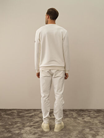 Xint Ekru Pamuk Dokulu Regular Fit Sweatshirt