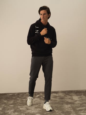 Xint Siyah Pamuk Dokulu Regular Fit Sweatshirt