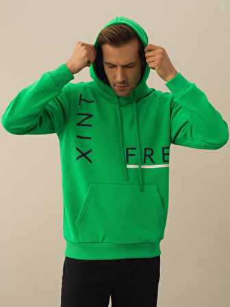Xint Yeşil Pamuk Dokulu Regular Fit Sweatshirt