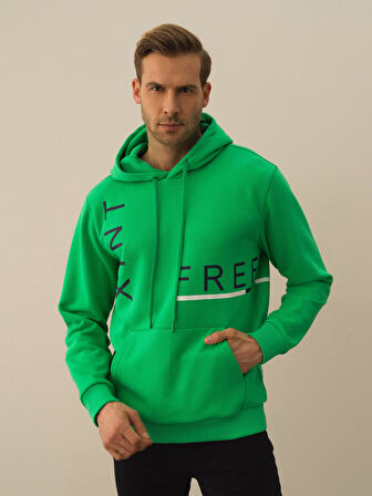 Xint Yeşil Pamuk Dokulu Regular Fit Sweatshirt