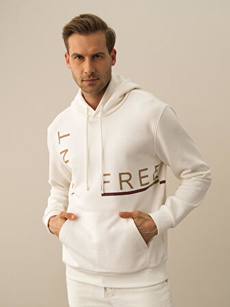 Xint Ekru Pamuk Dokulu Regular Fit Sweatshirt
